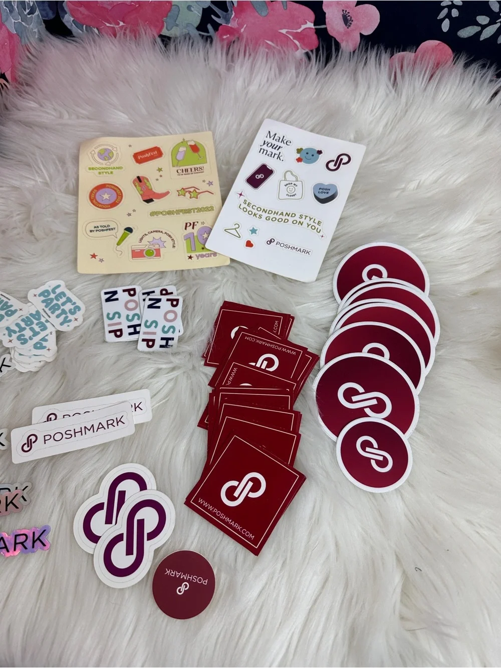 Large Poshmark Logo and Event Stickers Swag Poshfest Bundle Lot Set
